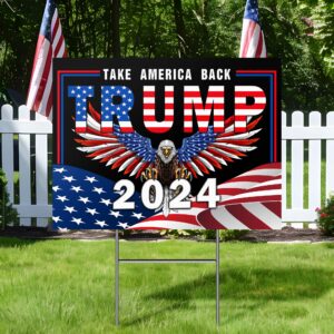 Trump 2024 Take America Back American Patriotic Eagle Yard Sign TPT1663YS