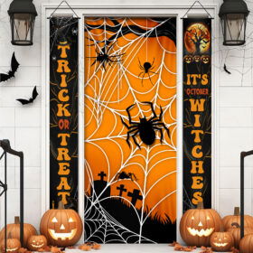 Halloween Spiderweb Door Cover & Banners MLN3833CB