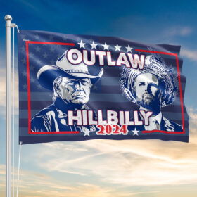 Outlaw Hillbilly 2024 MAGA Trump Vance Grommet Flag MLN3724GF