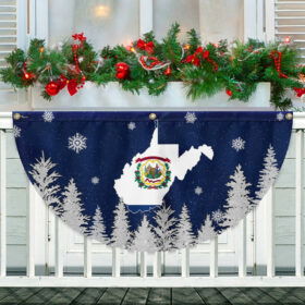 West Virginia Christmas Non-Pleated Fan Flag TQN3756FL