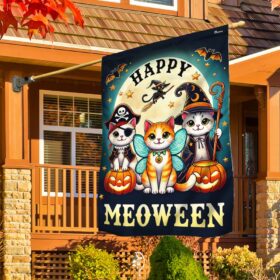 Halloween Flag Happy Meoween Cats Flag TQN3630F