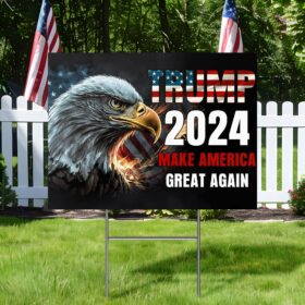 Trump 2024 Make America Great Again Patriot Eagle Yard Sign MLN2678YS