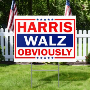 Harris Walz 2024 Obviously Kamala Harris Tim Walz Yard Sign MLN3853YS