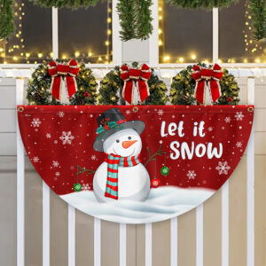 Christmas Flag Snowman Let It Snow Non-Pleated Christmas Fan Flag TQN3742FL