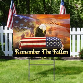 Remember the Fallen American Eagle Honoring All Who Served Memorial Veteran Yard Sign TPT1646YS