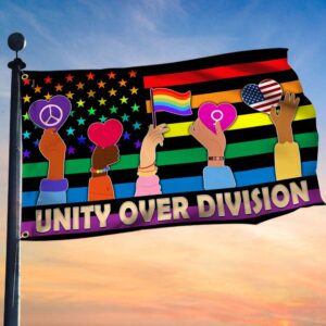 Unity Over Division LGBT Equality Rights Hippie Peace Grommet Flag MLN3870GF