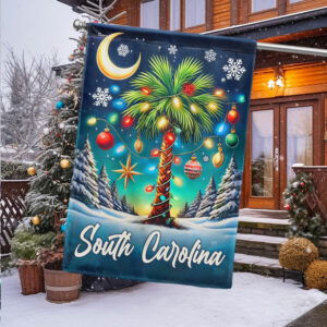 South Carolina Christmas Palm Tree Flag MLN4059F