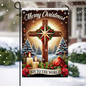 Christian Cross Christmas Flag Joy To The World Jesus Christ Flag MLN3938F