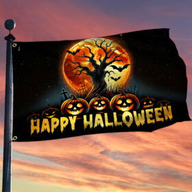 Happy Halloween Pumpkins Grommet Flag MLN3773GF