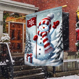 Let It Snow Snowman Christmas Flag TQN3807F