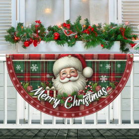 Santa Claus Merry Christmas Non-Pleated Fan Flag MLN3964FL