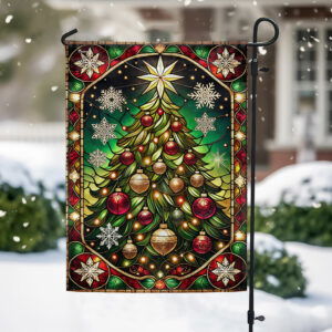 Stained Glass Christmas Tree Flag MLN4024F