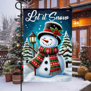 Snowman Christmas Let It Snow Flag MLN3937F