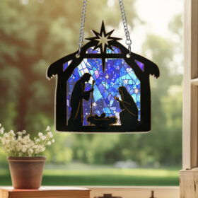 Nativity Jesus Birth Suncatcher Acrylic Hanging Window VTM391AS