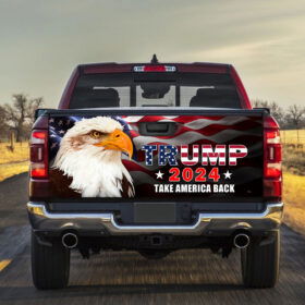 MAGA Trump 2024 Take America Back Patriotic Eagle Trump Tailgate Decal Sticker Wrap TPT1950TD