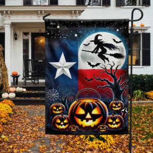 Texas Halloween Witchcraft Scary Pumpkins Flag MLN3951F