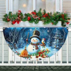 Snowman Let It Snow Christmas Non-Pleated Fan Flag TQN3827FL