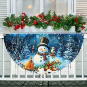 Snowman Let It Snow Christmas Non-Pleated Fan Flag TQN3827FL