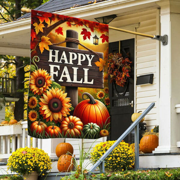 Happy Fall Flag Autumn Harvest Pumpkin Flag TQN3792F