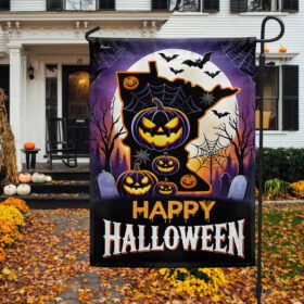 Minnesota Halloween Scary Pumpkins Flag MLN4000F