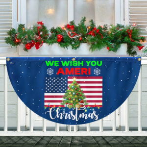 We Wish You Ameri Christmas Non-Pleated Fan Flag MLN4018FL