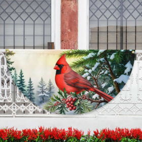 Cardinal Christmas Non-Pleated Fan Flag MLN3942FL