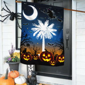 South Carolina Halloween Flag Palm Tree and Witchcraft Halloween Flag MLN3950F