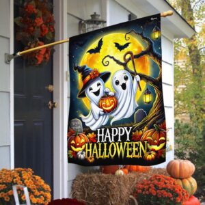 Happy Halloween Cute Ghost Boo Spooky Flag TQN3791F