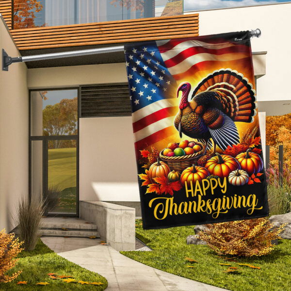 Thanksgiving Turkey American Flag MLN3943F