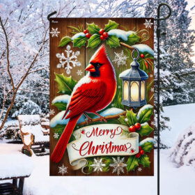 Cardinal Merry Christmas Flag TQN3776F