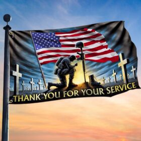 Veterans Day Thank you For Your Service Grommet Flag TQN3811GF