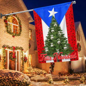 Feliz Navidad Puerto Rico Christmas Treee Flag MLN4055F