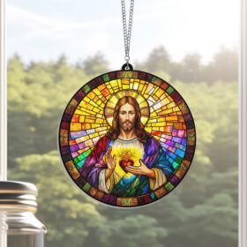 Sacred Heart of Jesus Suncatcher Acrylic Hanging Window MLN3840AS