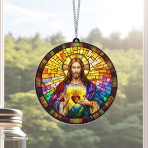 Sacred Heart of Jesus Suncatcher Acrylic Hanging Window MLN3840AS