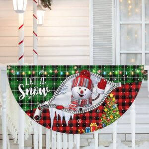 Snowman Let It Snow Merry Christmas Non-Pleated Fan Flag MLN4023FL