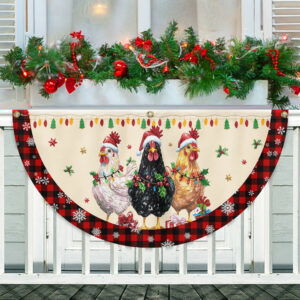 Hens Christmas Funny Chickens Non-Pleated Fan Flag TQN3774FL