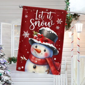 Let It Snow Snowman Christmas Flag TQN3826F