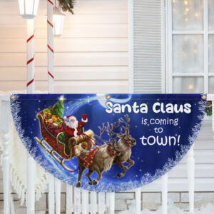 Santa Claus Is Coming Christmas Non-Pleated Fan Flag MLN4061FL