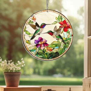 Hummingbirds Suncatcher Acrylic Hanging Window TPT2121ASn