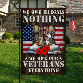 Veteran Flag We Owe Illegals Nothing We Owe Our Veterans Everything Veterans Day Flag MLN3968F