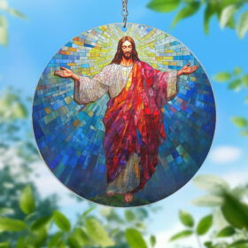 Jesus Christ Stained Glass Window Hanging Suncatcher VTM429WH